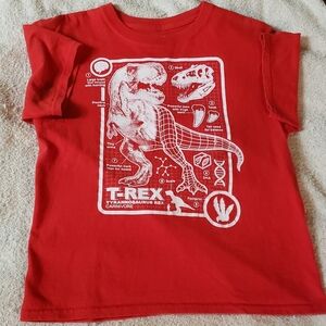 Gildan Red Kids T-Rex Diagram Graphic Tee